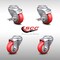 Service Caster 3 Inch SS Red Polyurethane Wheel Swivel Bolt Hole Caster Set with 2 Brake SCC SCC-SSBH20S314-PPUB-RED-TLB-2-S-2 - alternate 1